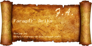 Faragó Arika névjegykártya